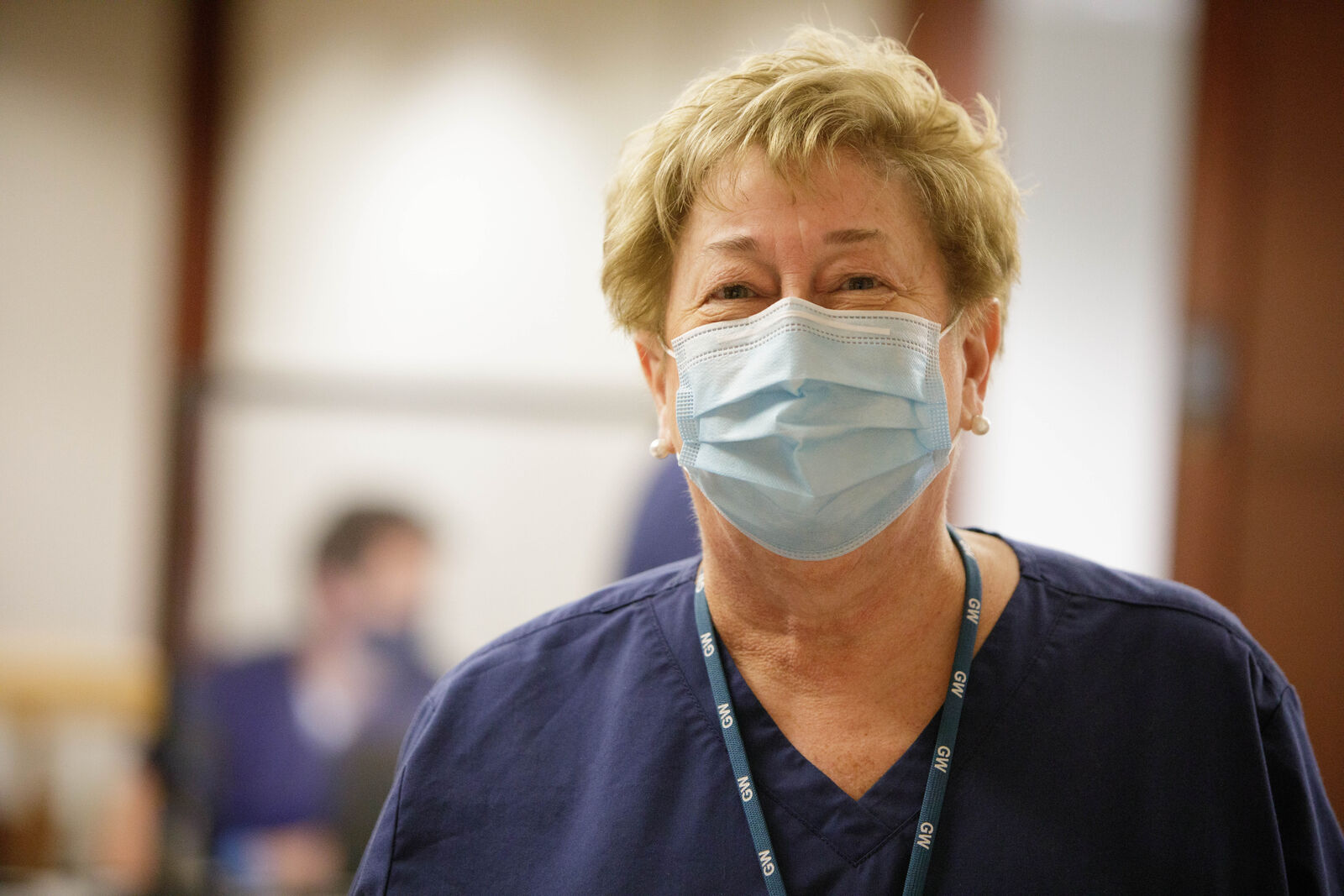 Karen Drenkard at COVID testing center in Ashburn
