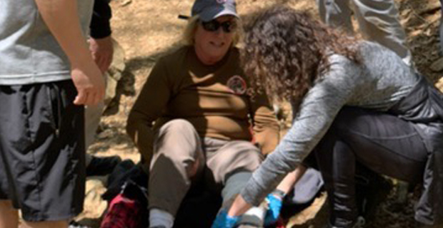 Brittany Bohn and Jose Garcia - helping to rescue an injured hiker