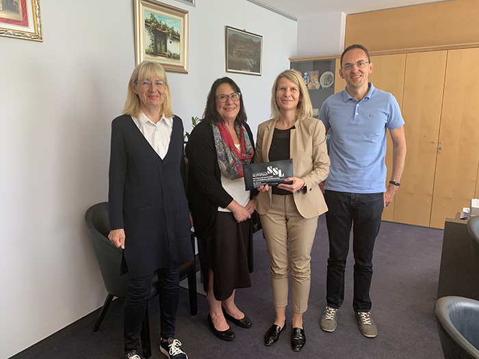Joyce in Slovenia with the dean and other faculty from the University of Maribor's Institute for Nursing Care
