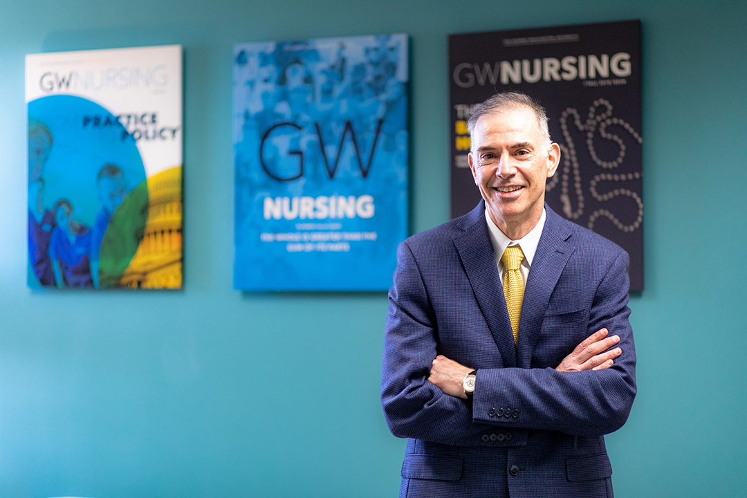 Dr. Ric Ricciardi in GW Nursing hallway