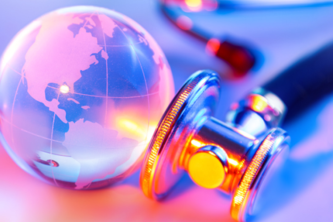 Image of globe and stethoscope