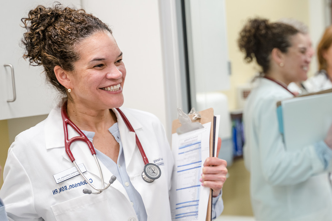 Professor in sim lab