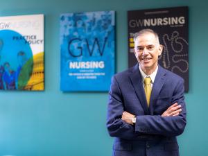 Dr. Ric Ricciardi in GW Nursing hallway