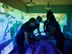 GW Nursing students working in Simulation Center