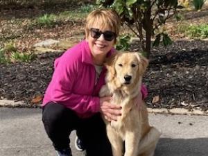 Rhonda Schwindt and her dog, Willow