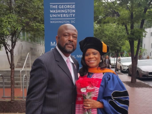 Cheryl Thaxton at a GW graduation ceremony
