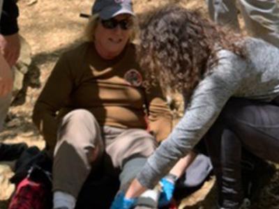 Brittany Bohn and Jose Garcia - helping to rescue an injured hiker