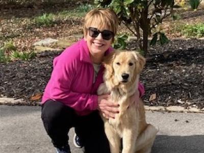 Rhonda Schwindt and her dog, Willow