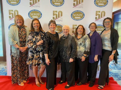 GW Nursing faculty posing in a group at the 2024 NONPF Annual Conference