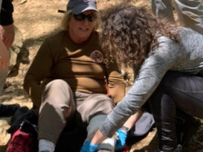 Brittany Bohn and Jose Garcia - helping to rescue an injured hiker
