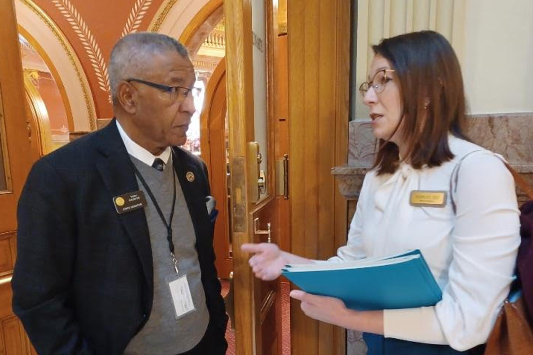Ashley Fry at speaking at Colorado state house