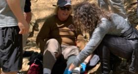 Brittany Bohn and Jose Garcia - helping to rescue an injured hiker