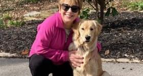 Rhonda Schwindt and her dog